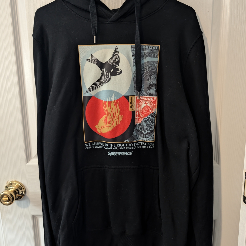Black Graphic Hoodie - Black